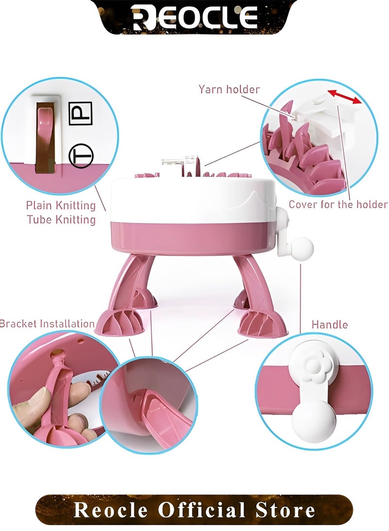 REOCLE Knitting Machine 48 Needles Smart Weaving Loom Round Spinning Crochet Knitting Machines Automatic Circular Weaving Spinning Knitting Loom Machine Kit for Hat & Socks & Scarves & Gloves - Image 5