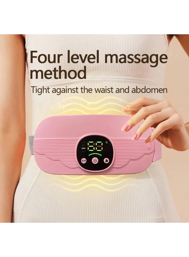 Houmt Electric Smart Menstrual Heating Pad – 4 Heat & Massage Levels Fast 3s Heating Cordless Rechargeable Abdominal Massager with Soft Adjustable Belt for Cramps Relief - Image 4