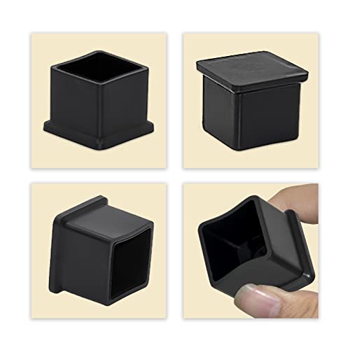 Flyshop 8Pcs Patio Chair Leg Caps Non-Scratch PVC Chair Leg Floor Protectors Square Furniture Table Covers, 7/8" x 7/8", 22 x 22mm - Image 4
