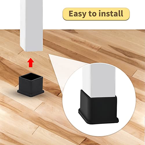 Flyshop 8Pcs Patio Chair Leg Caps Non-Scratch PVC Chair Leg Floor Protectors Square Furniture Table Covers, 7/8" x 7/8", 22 x 22mm - Image 2