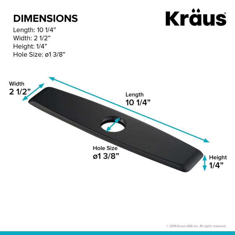 KRAUS Deck Plate for Kitchen Faucet in Matte Black  DP02MB - Image 3