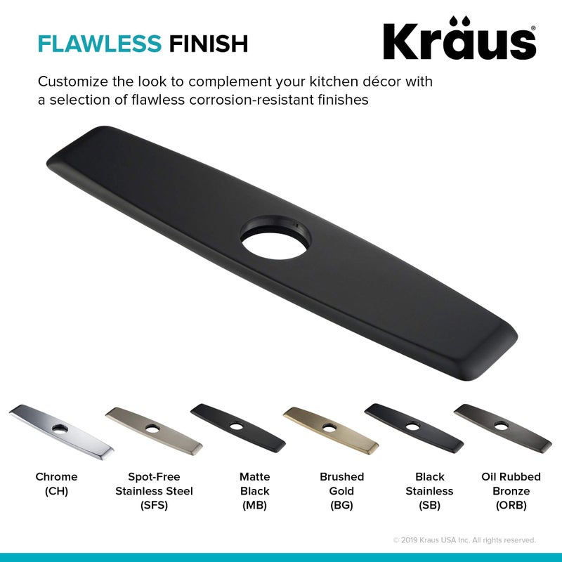 KRAUS Deck Plate for Kitchen Faucet in Matte Black  DP02MB - Image 4