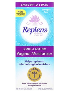 Replens Personal Lubricant Long-Lasting Vaginal Moisturizer 8 Pre-Filled Applicators 0.24 oz (6.7 g) Each 