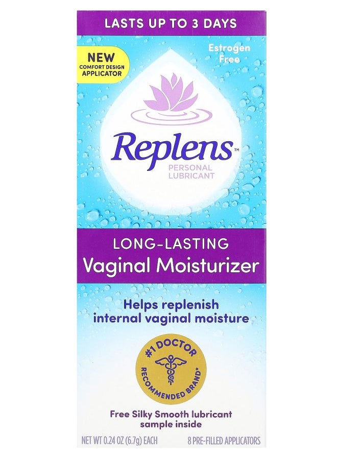Replens Personal Lubricant Long-Lasting Vaginal Moisturizer 8 Pre-Filled Applicators 0.24 oz (6.7 g) Each 