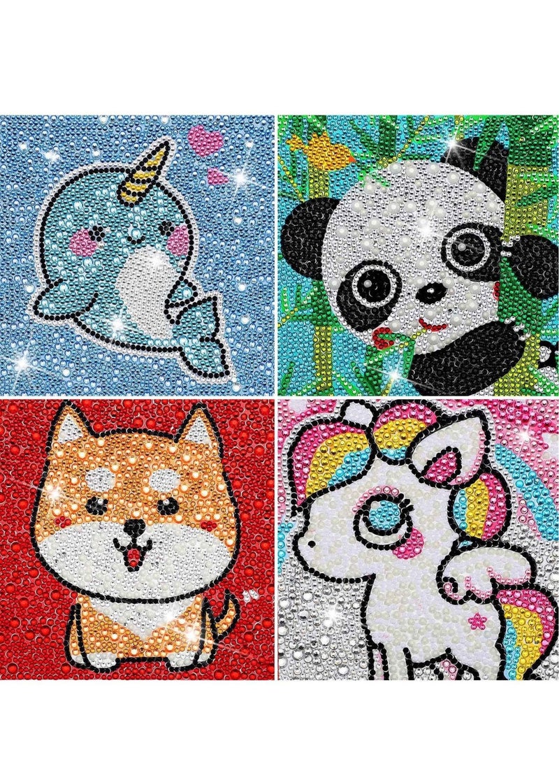 Captaintech 4 Pcs 5D Diamond Painting Kit Full Drill Painting by Number Kits for Beginners DIY Diamond Rhinestone Art Craft Set for Decor Gift  - Image 1
