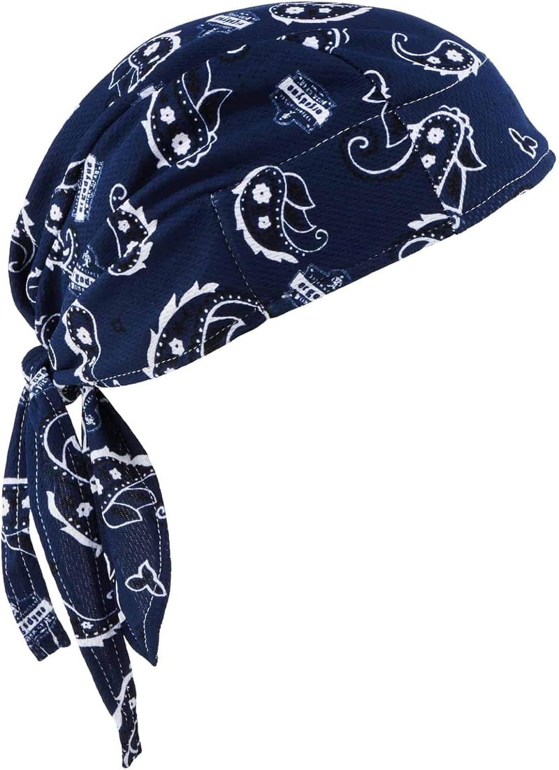 Ergodyne Chill Its 6615 Dew Rag with Terry Cloth Sweatband - Navy Western - Image 1