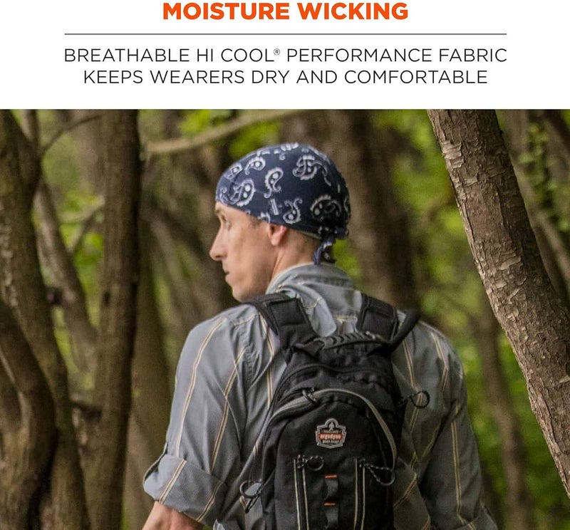 Ergodyne Chill Its 6615 Dew Rag with Terry Cloth Sweatband - Navy Western - Image 2