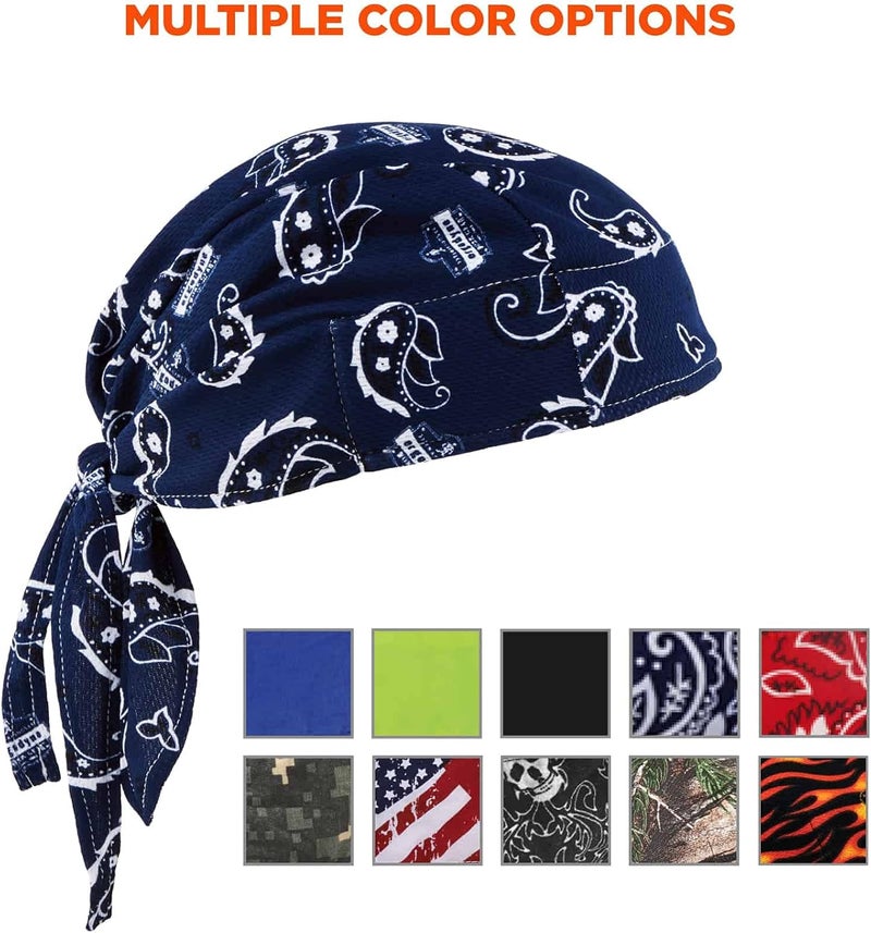 Ergodyne Chill Its 6615 Dew Rag with Terry Cloth Sweatband - Navy Western - Image 5