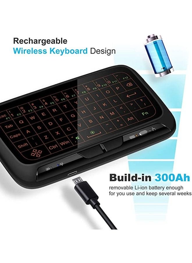 ISank - 2.4Ghz Mini Wireless Keyboard Touchpad Combo with 3 Level Backlit Rechargeable Full Screen Remote Control for Android TV Box, Projector, IPTV, HTPC, PC, Laptop - Image 1