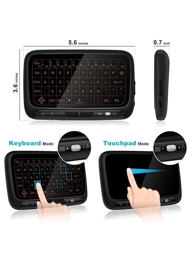 ISank - 2.4Ghz Mini Wireless Keyboard Touchpad Combo with 3 Level Backlit Rechargeable Full Screen Remote Control for Android TV Box, Projector, IPTV, HTPC, PC, Laptop - Image 1