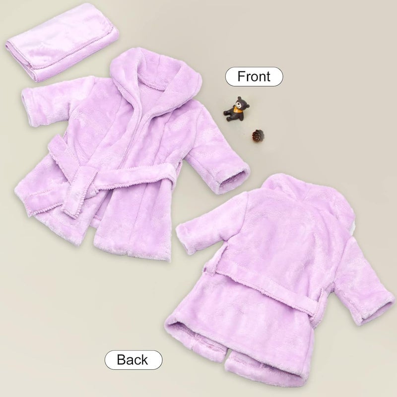 SPOKKI SPOKKI Newborn Photography Props Baby Girl 5 PCS Bathrobes Bath Towel Outfit with Slippers Cucumber Photo Props for Infant Boys Girls(0-6 Months) (Purple) - Image 4