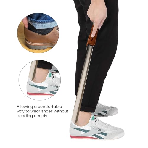 Helios® Shoe Horn Long Handle Steel |Shoe Horn for Men|Women|Kids|Stainless‑Steel Shoe Horn – Heavy Duty & Durable (17 inch) - Image 3