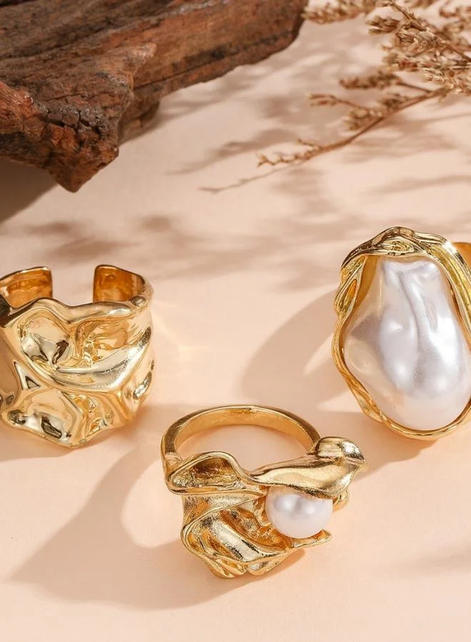 Take Two Take Two Set of 3 - Faux Pearl Ring