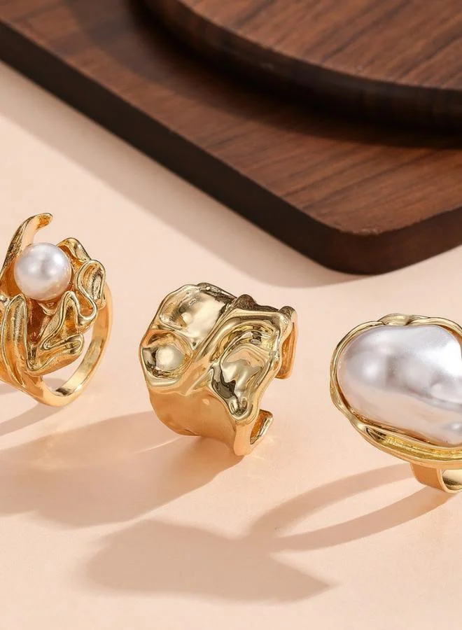 Take Two Take Two Set of 3 - Faux Pearl Ring