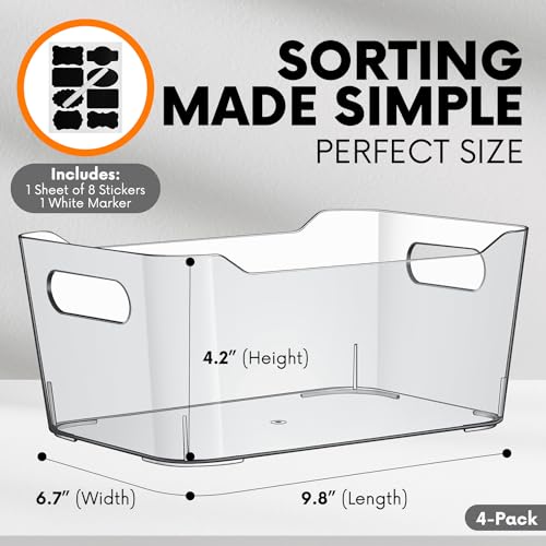 ShelfShaper Clear Plastic Storage Bins, Perfect for Kitchen Organization or Pantry Organizers and Storage, Refrigerator Freezer Fridge Organizer Storage Containers Bin for Organizing Medicine Cabinet Organizer - Image 2