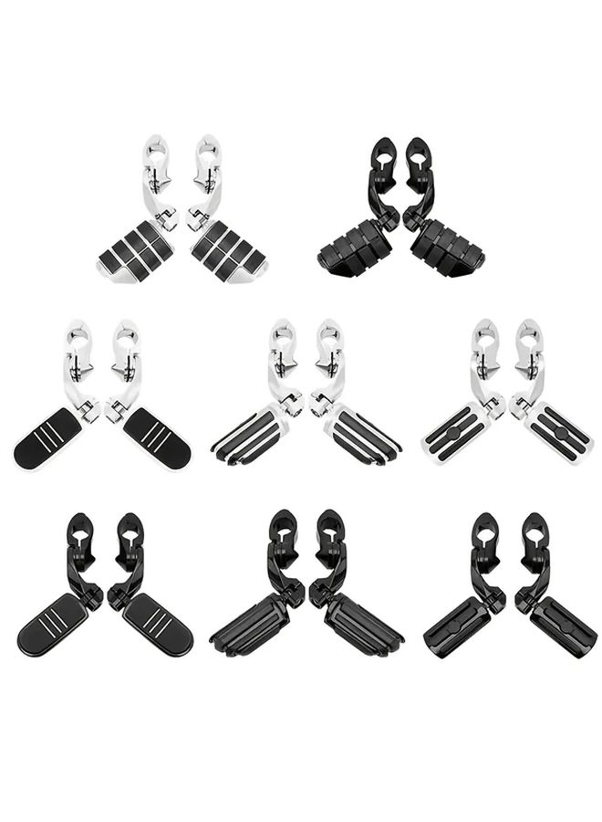 32mm Engine Guard Highway Foot Pegs Black Three Stripes Bracket Compatible With Motorcycles Footrest Pole Heavy Duty Construction For Touring Road - Image 1