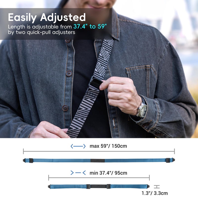 JJC DSLR Camera Neck Strap with Patented Quick Release Buckles, Universal Adjustable Camera Shoulder Sling Strap for Canon Nikon Sony Fujifilm Olympus Pentax DSLR SLR Cameras (Black) - Image 4