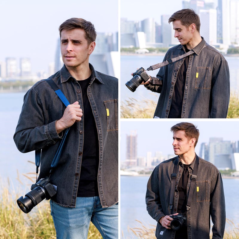 JJC DSLR Camera Neck Strap with Patented Quick Release Buckles, Universal Adjustable Camera Shoulder Sling Strap for Canon Nikon Sony Fujifilm Olympus Pentax DSLR SLR Cameras (Black) - Image 2