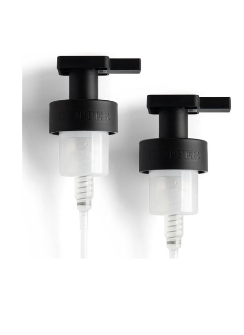 Skipper Foaming Replacement Pump Set - 2 Pack - 40mm (1.57”) Wide Rim (40/410 neck size) - Unique Matte Black Finish - High Rated 1.66c Foam Output for Maximum Foam