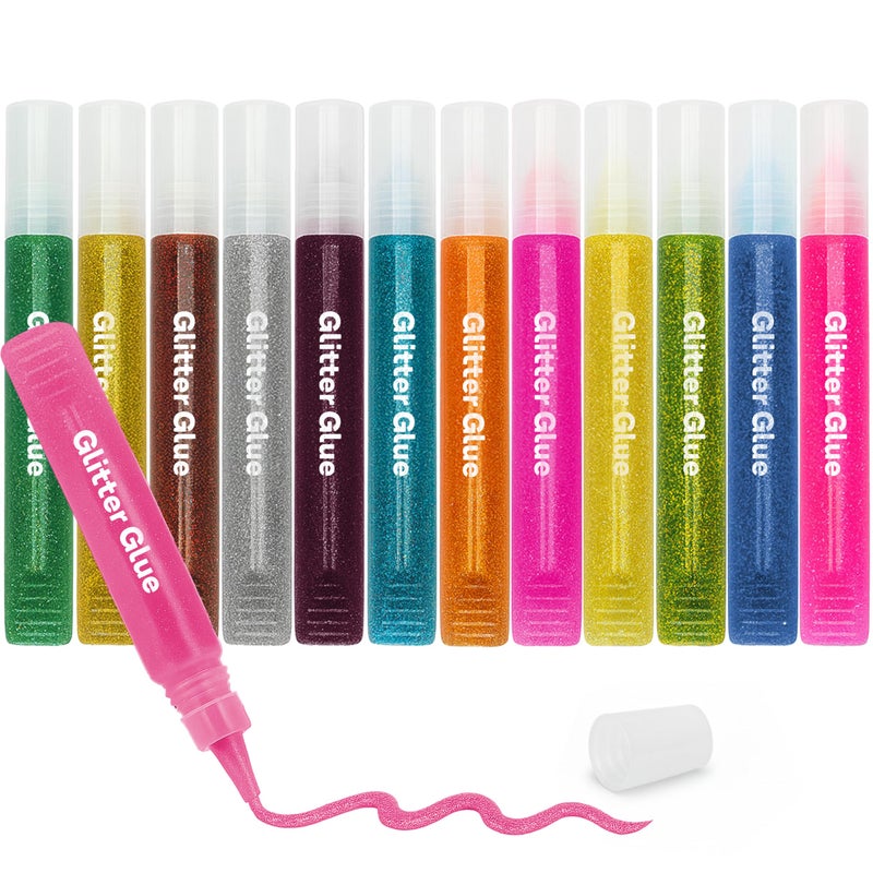 Enday Glitter Glue Pens - 12 Pack Arts & Crafts Glitter Pen, Washable & Non-Toxic, Glitter Glue Pens for Christmas Stockings & Decorating Supplies, 10.5 ML - by Enday - Image 1