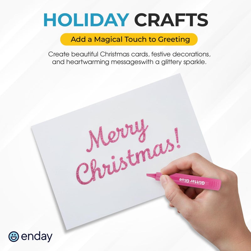 Enday Glitter Glue Pens - 12 Pack Arts & Crafts Glitter Pen, Washable & Non-Toxic, Glitter Glue Pens for Christmas Stockings & Decorating Supplies, 10.5 ML - by Enday - Image 5