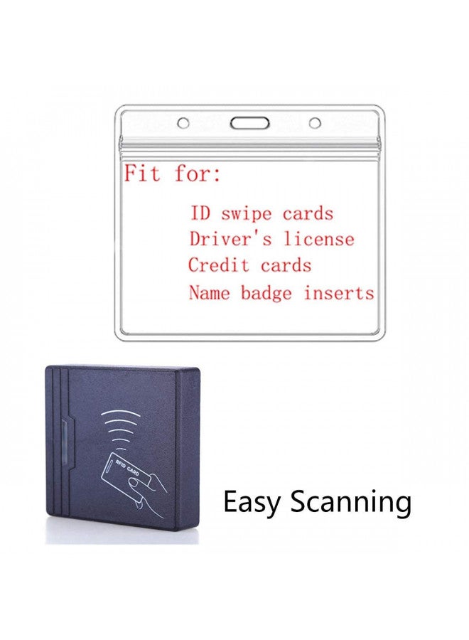 Leader Jin Extra Thick Horizontal ID Card Name Tag Badge Holder with Waterproof Type Resealable Zip (Holders, 6Packs) - Image 3