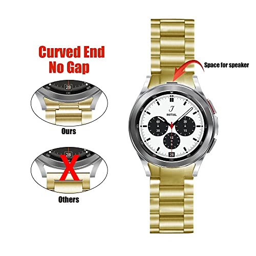 ACHOR ACH57 20MM No Gap Watch Straps Compatible for Samsung Galaxy Watch 5 Bands 44mm 40mm/ Pro 45mm/ Watch 4 Classic 46mm 42mm (HEAVY METAL [ GOLD ], 20MM [ NO GAP ROUND END ]) - Image 4
