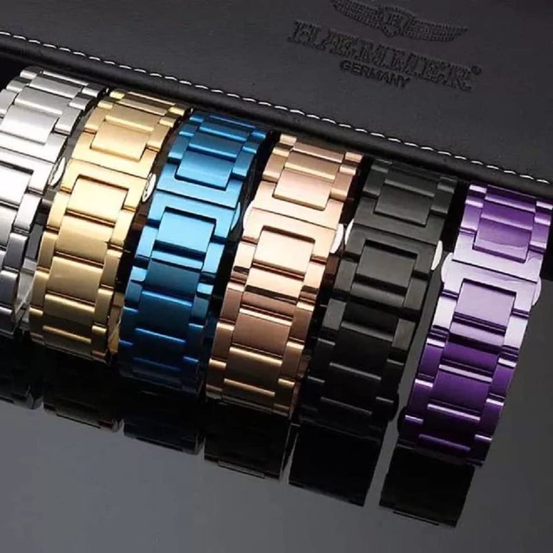 ACHOR ACH57 20MM No Gap Watch Straps Compatible for Samsung Galaxy Watch 5 Bands 44mm 40mm/ Pro 45mm/ Watch 4 Classic 46mm 42mm (HEAVY METAL [ GOLD ], 20MM [ NO GAP ROUND END ]) - Image 5