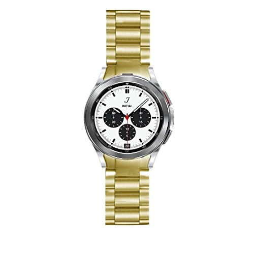 ACHOR ACH57 20MM No Gap Watch Straps Compatible for Samsung Galaxy Watch 5 Bands 44mm 40mm/ Pro 45mm/ Watch 4 Classic 46mm 42mm (HEAVY METAL [ GOLD ], 20MM [ NO GAP ROUND END ]) - Image 3