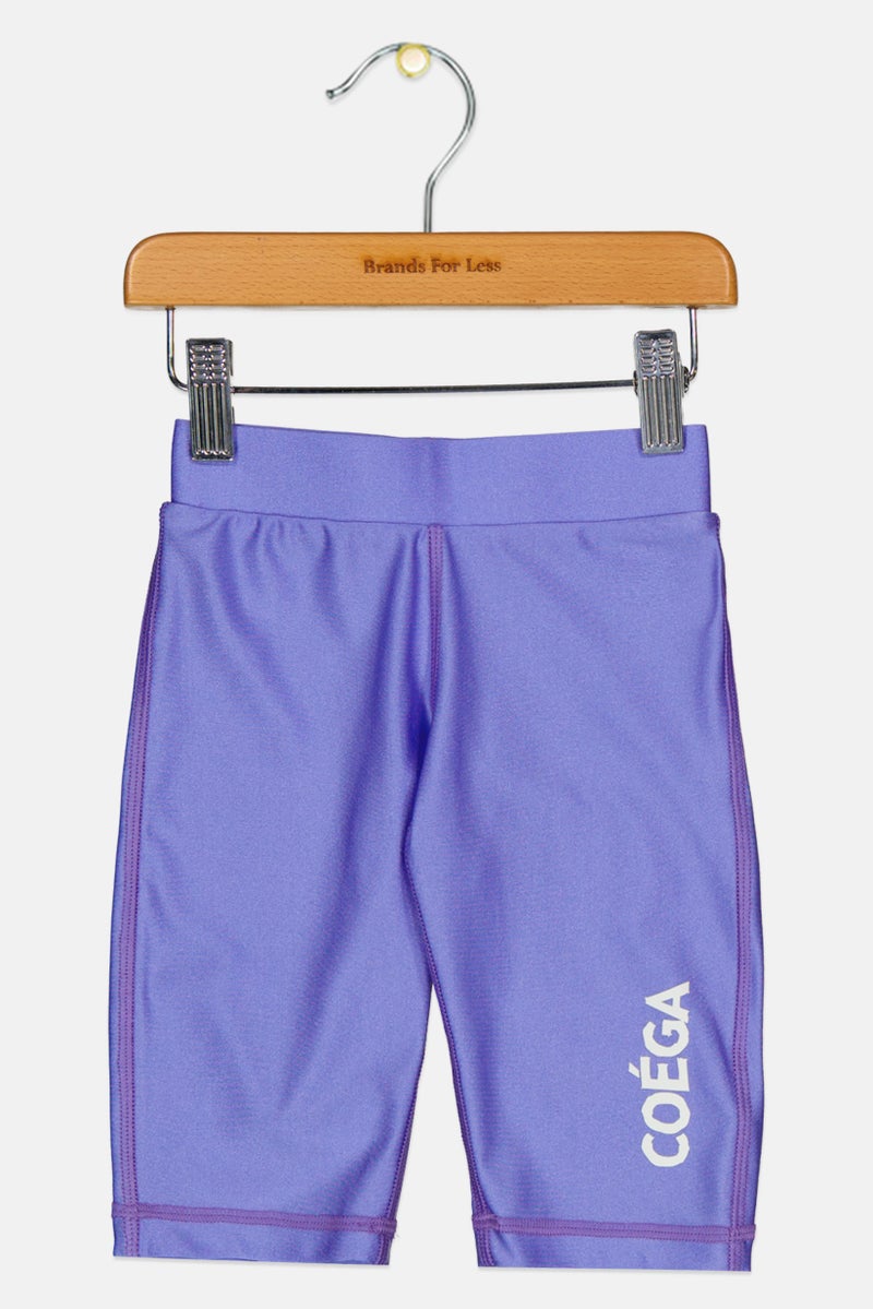 COEGA SUNWEAR شورت سباحة للبنات الصغيرات بشعار العلامة التجارية، ليلك - Image 1