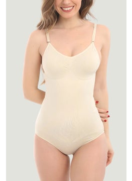 TECHNO 8Q Snap Firming Strap Push Up Effect Body Shaper Bodysuit Corset Skin Color  - Image 4