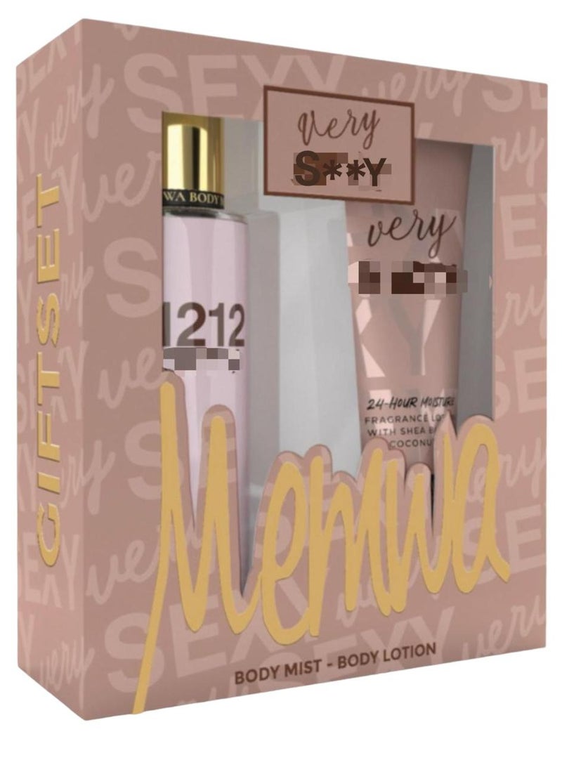 ميموا طقم لوشن جسم ومعطر جسم برائحة 212 VIP 