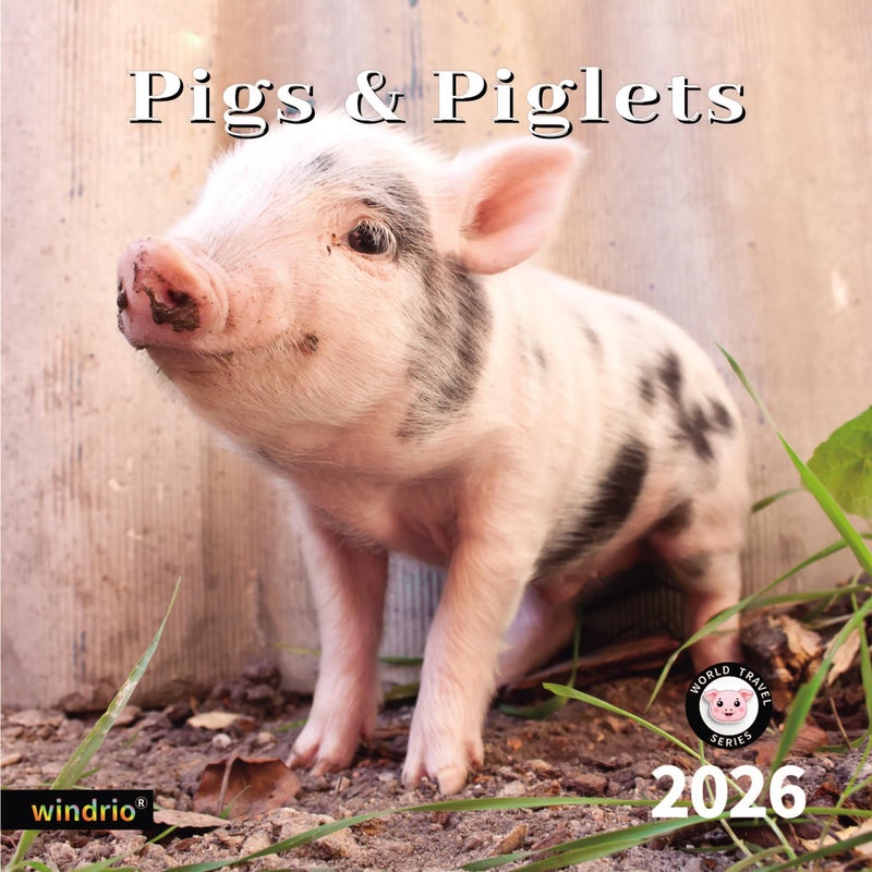 windrio 2026 Wall Calendar,Calendar 2026, November 2025 - December 2026, Wall Calendar Pigs & Piglets, 12" x 24" Opened,Full Page Months Thick & Sturdy Paper for Gift Perfect Calendar Organizing & Planning - Image 1