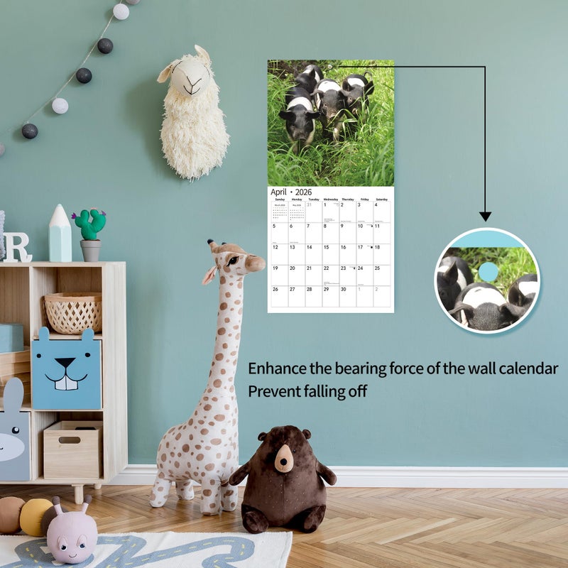 windrio 2026 Wall Calendar,Calendar 2026, November 2025 - December 2026, Wall Calendar Pigs & Piglets, 12" x 24" Opened,Full Page Months Thick & Sturdy Paper for Gift Perfect Calendar Organizing & Planning - Image 4