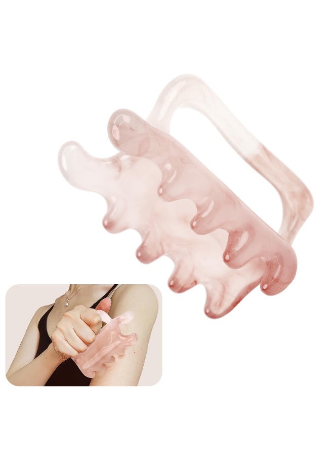 HANNEA® Gua Sha Tool Comb, Gua Sha Massage Tools with Handle Resin, Dual Row Trigger Point Massager for Women and Men, Handheld Scraping Oil Massage Tool for Back, Spine, Hands and Legs