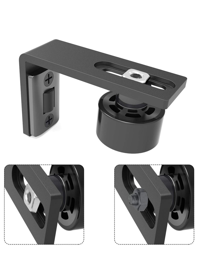 SYOSI Sliding Barn Door Floor Guide, Flush Design Flat Barn Door Floor Guide for Bottom Adjustable Roller, Black  - Image 3