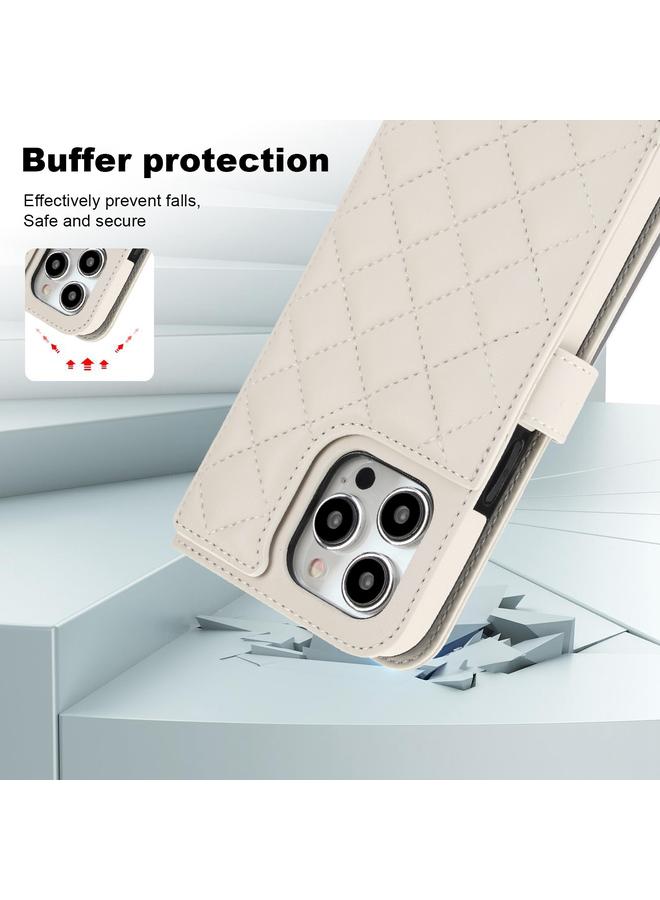 Zaboon Case For iPhone 13 Pro Crossbody Multifunction Rhombic Leather Phone Case - Image 5