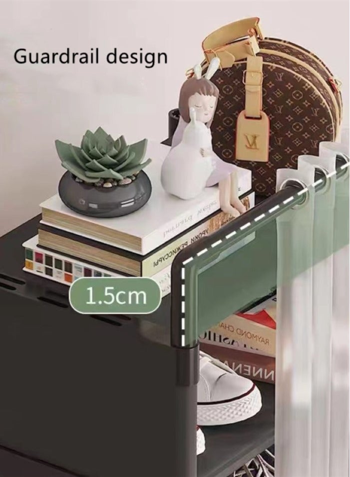 Kutis 1-Piece 5 Tier Simple Shoe Rack Assembly Shoe Rack Storage Organizer معدن بلاستيك أسود 42x30x90 سنتيمتر - Image 2