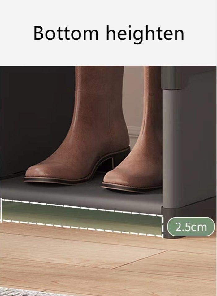 Kutis 1-Piece 5 Tier Simple Shoe Rack Assembly Shoe Rack Storage Organizer معدن بلاستيك أسود 42x30x90 سنتيمتر - Image 4