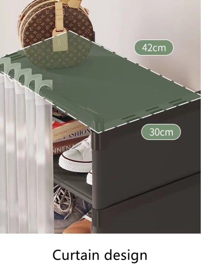 Kutis 1-Piece 5 Tier Simple Shoe Rack Assembly Shoe Rack Storage Organizer معدن بلاستيك أسود 42x30x90 سنتيمتر - Image 3