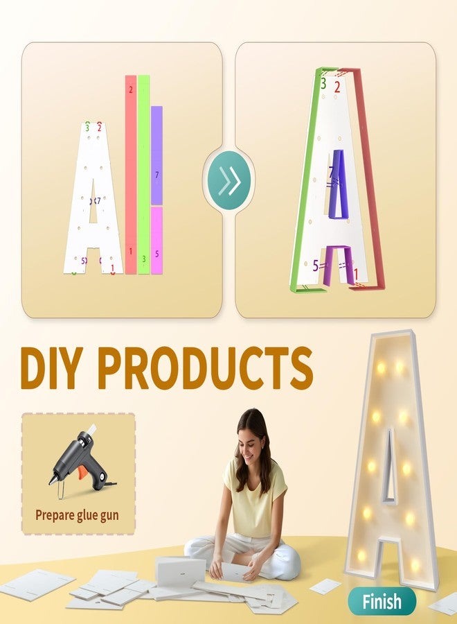 imprsv Marquee Light Up Letters, Mosaic Letters 4FT Marquee Letters for Baby Shower Engagement Graduation Party Decor, Large Marquee Letters for Party Decorations, Letter A (need to assemble) - Image 2