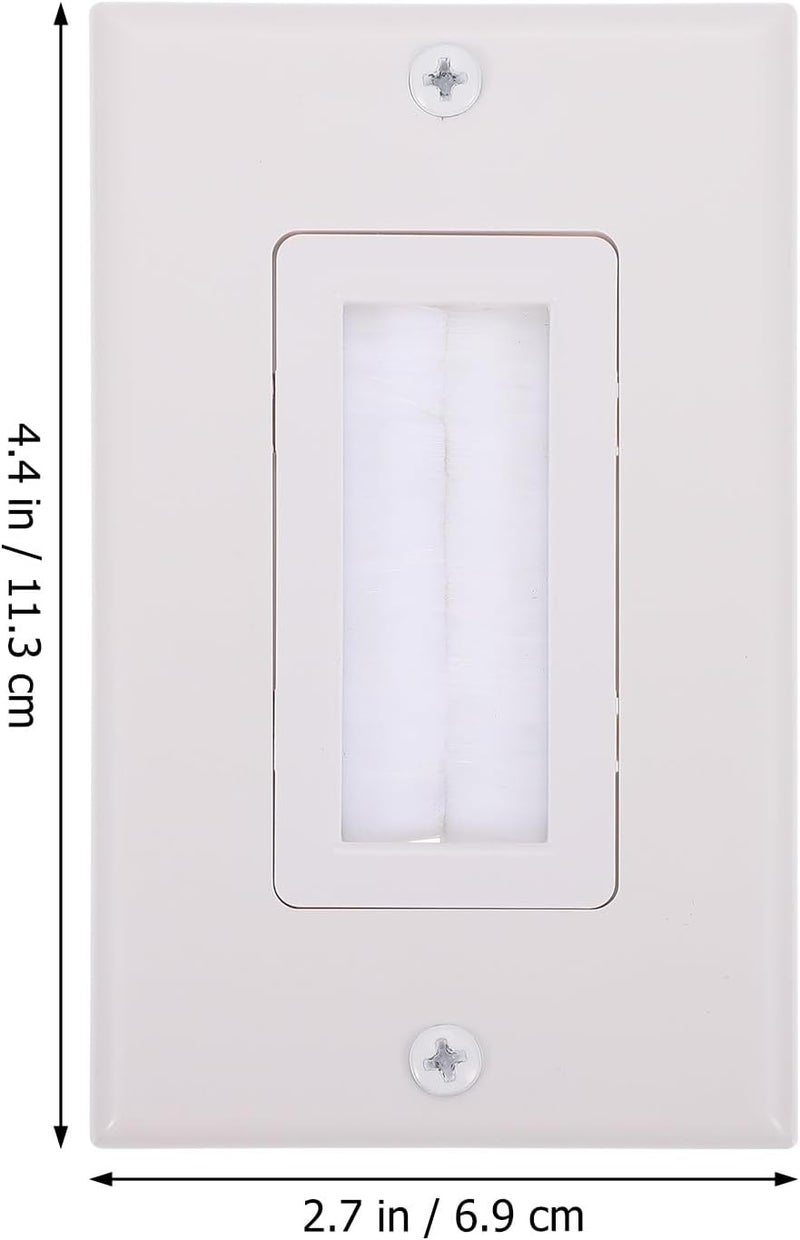 4pcs Abs Plastic Cable through Plate Single Gang Brush Wall Plate for Speaker and Coaxial Wires US Standard Cable Management for Home Theater and Low Voltage Wiring - Image 2
