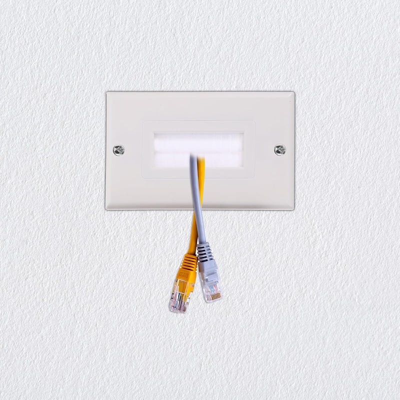 4pcs Abs Plastic Cable through Plate Single Gang Brush Wall Plate for Speaker and Coaxial Wires US Standard Cable Management for Home Theater and Low Voltage Wiring - Image 5