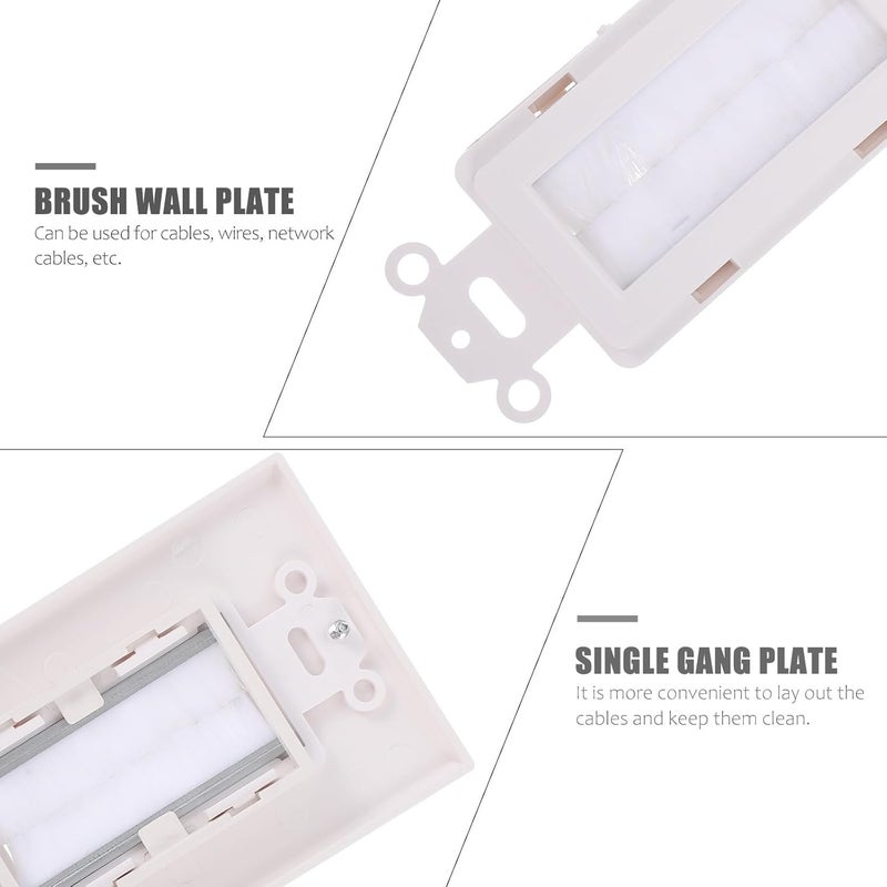 4pcs Abs Plastic Cable through Plate Single Gang Brush Wall Plate for Speaker and Coaxial Wires US Standard Cable Management for Home Theater and Low Voltage Wiring - Image 3