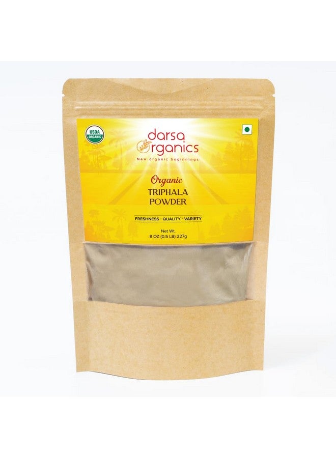 Darsa Organics Triphala Powder 8 oz - Colon Cleanse Herb, Blend of Dried Amla, Behada & Haritaki, USDA, Triphala Organic for Tea, Smoothies & Hair Masks, Detox & Gut Health - Image 1