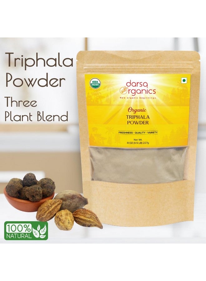 Darsa Organics Triphala Powder 8 oz - Colon Cleanse Herb, Blend of Dried Amla, Behada & Haritaki, USDA, Triphala Organic for Tea, Smoothies & Hair Masks, Detox & Gut Health - Image 3