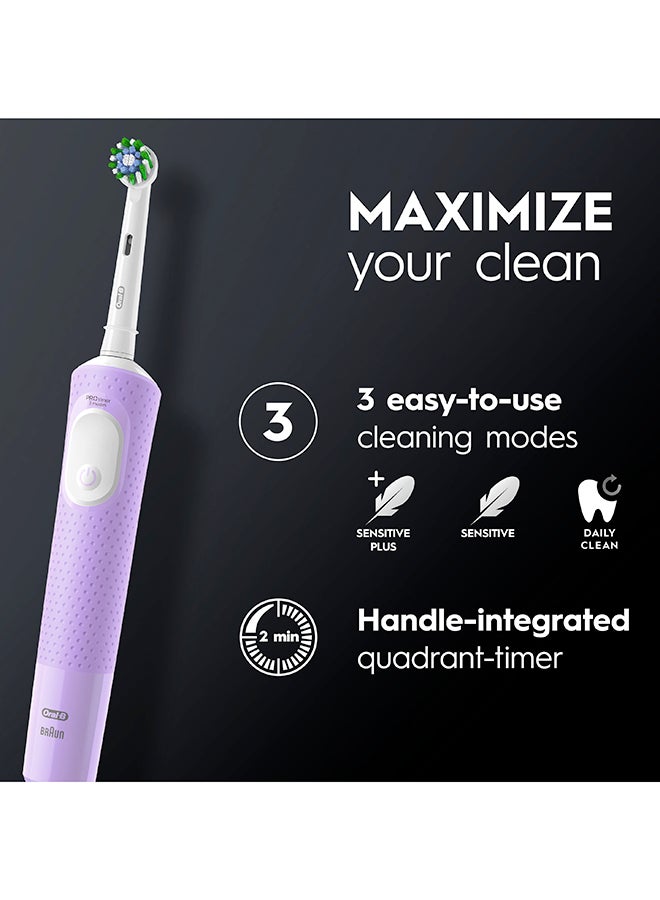 Oral-B Vitality 300 Protect x Clean Rechargeable Electric Toothbrush, Pack of 1 - Purple - Image 4