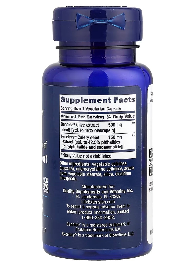 لايف إكستنشن تمديد الحياة، دعم الأوعية الدموية المتقدم من أوراق الزيتون، 60 كبسولة نباتية - Image 2