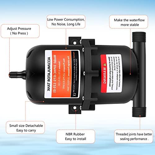 Kingdder خزان تجميع المياه Kingdder RV سعة 0.75 لتر 12 فولت 125 PSI خزان تجميع مضغوط مع مصفاة أنبوب 1/2 MNPT - Image 4