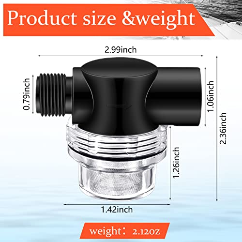 Kingdder خزان تجميع المياه Kingdder RV سعة 0.75 لتر 12 فولت 125 PSI خزان تجميع مضغوط مع مصفاة أنبوب 1/2 MNPT - Image 3